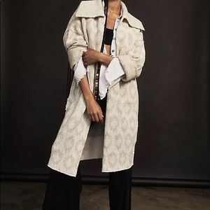 NEW FREE PEOPLE Sz M LIKE A DIAMOND SWEATER COAT CARDIGAN MAXI CARDI ICY DIAMOND